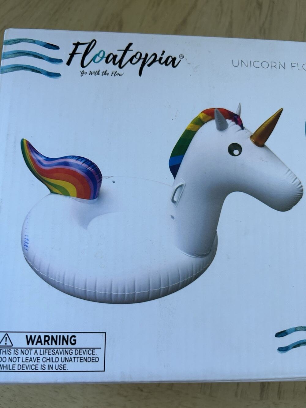 Rainbow Unicorn Inflatable Pool Float Animal Toy Ride On Swimming Big 62’ Fun